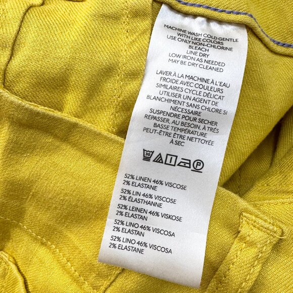 New Anthropologie Colette Linen Crop Wide Leg Pants by Maeve Yellow 29 - Picture 9 of 11